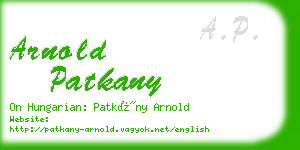 arnold patkany business card